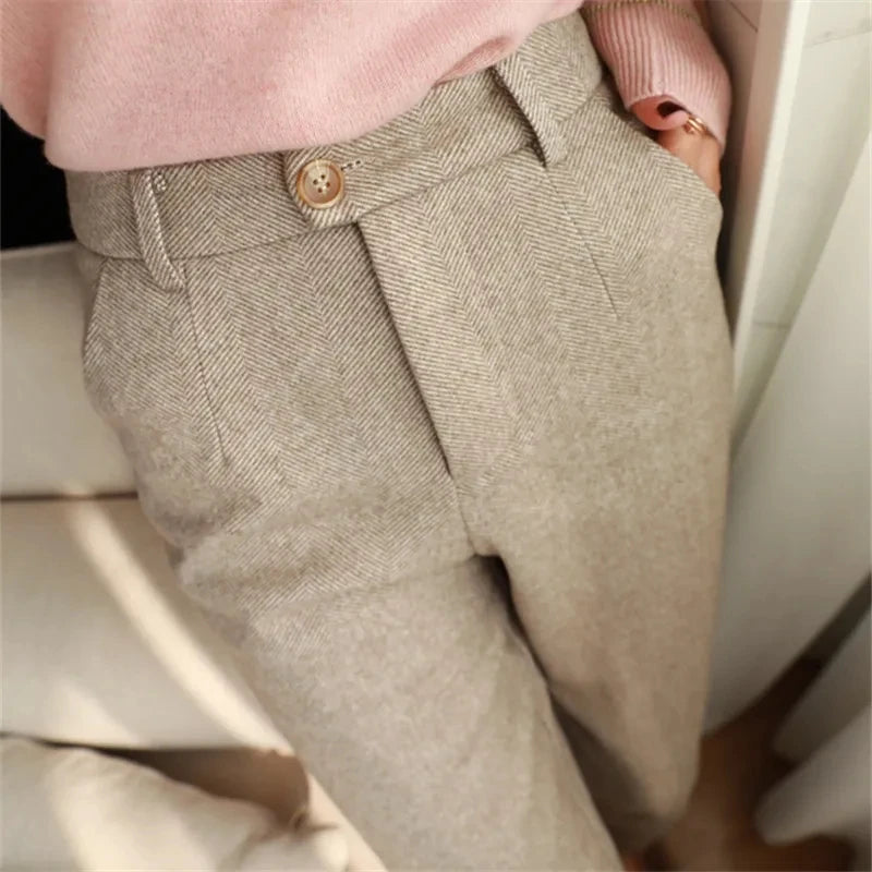 Woolen Harem Pencil Pants