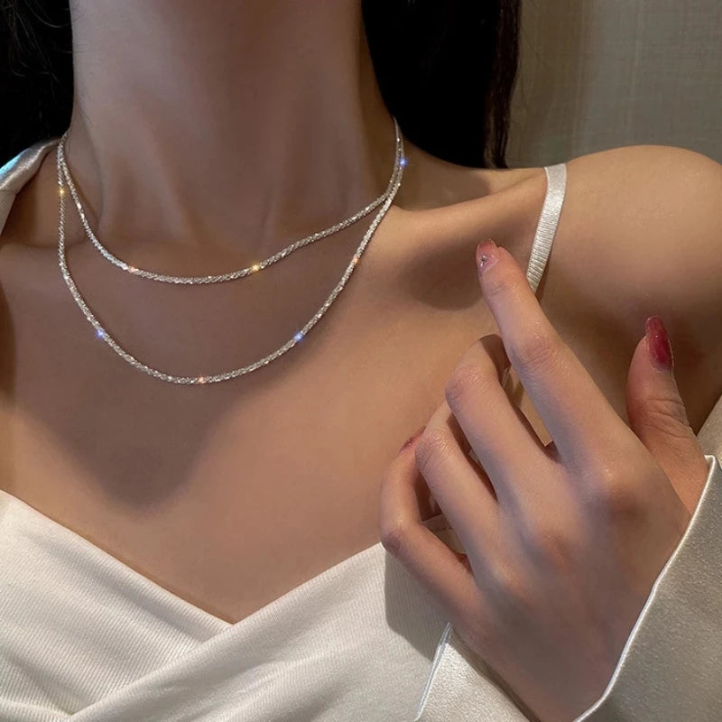 Sparkling Clavicle Chain Necklace