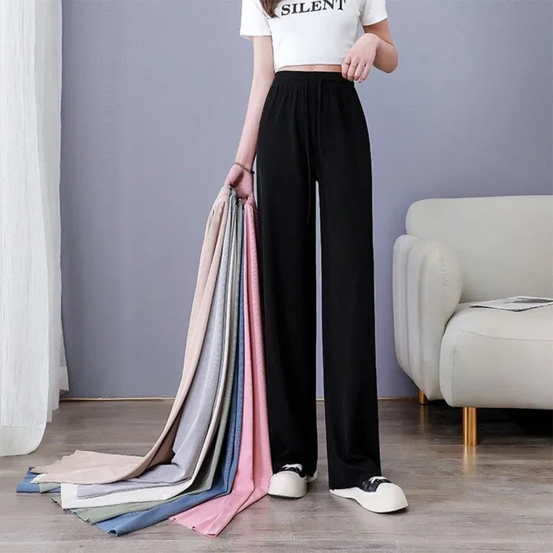 Silk High waist Leg Pants