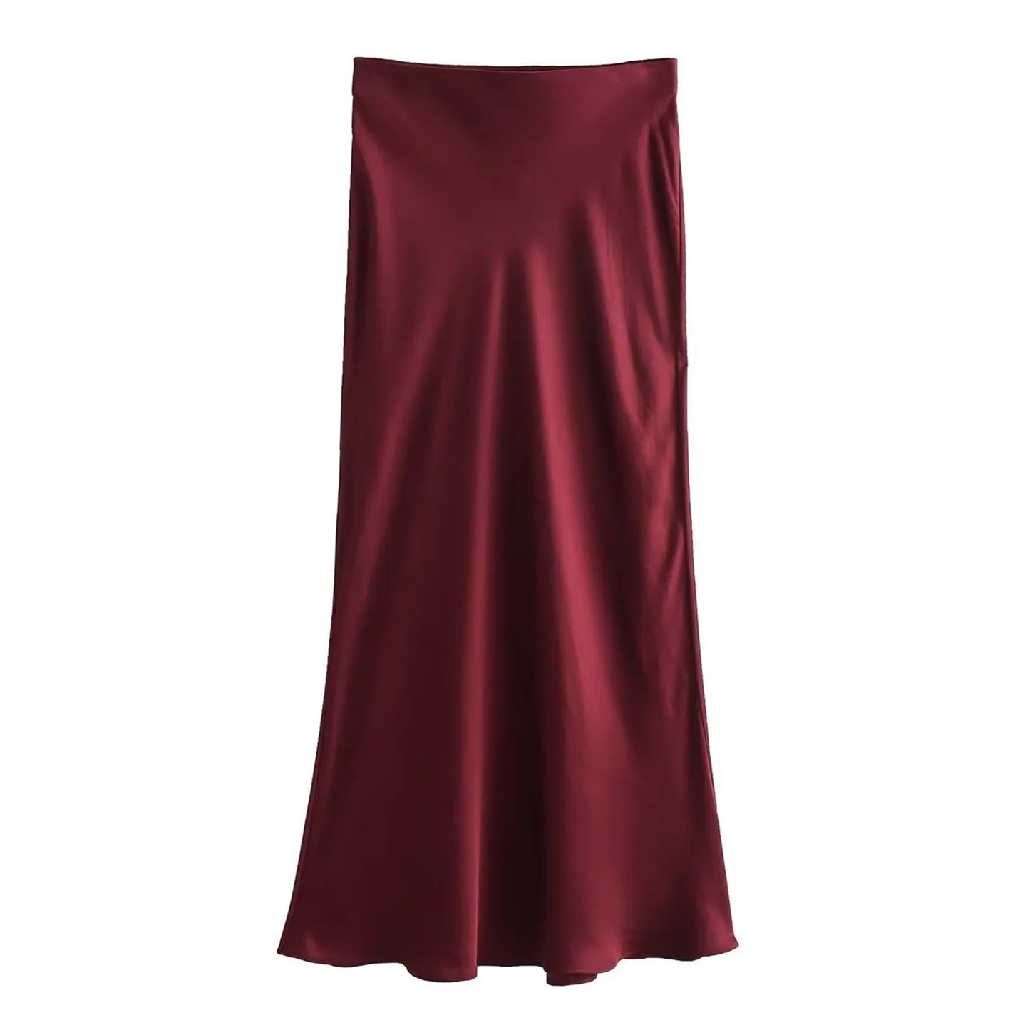 High Waist Satin Skirt